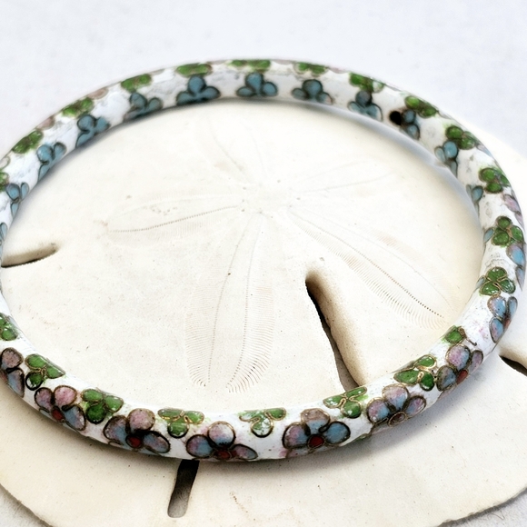 SET! Green Jade 925 Sterling Silver Cage Necklace with Cloisonne Bracelet SET! - Picture 3 of 15